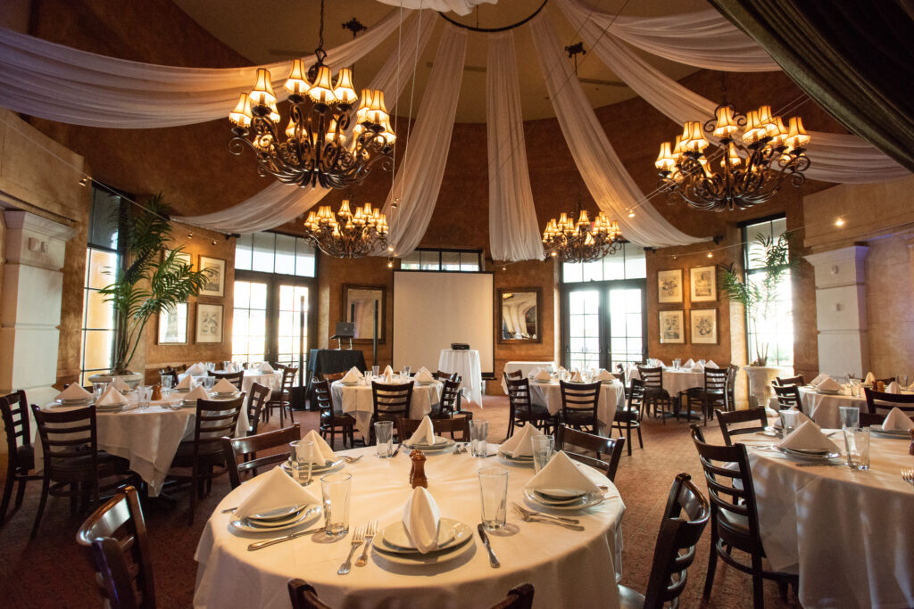 A beautiful event space inside of a Brio Italian Grille